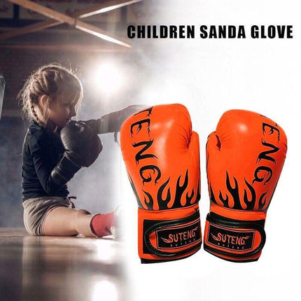 2PCS PU Boxing Training Gloves for Young Beginners Suitable for Ages 3-12 - Green