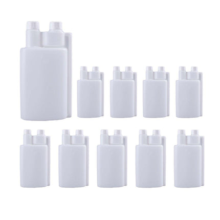 250-1000ml Plastic Twin Chamber Bottle with Tamper Evident Cap for Chemical Liquids - 10Pcs 500ml