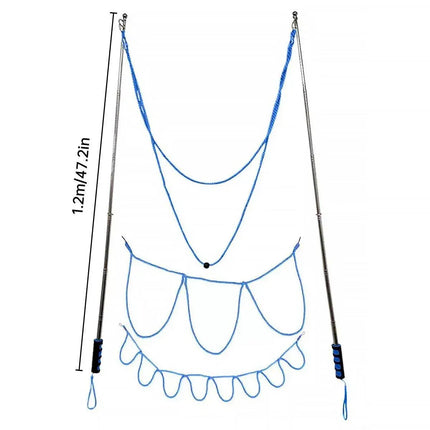 Double Pole Bubble Rope for Giant Bubble Show Outdoor Party Fun Activity - Blue