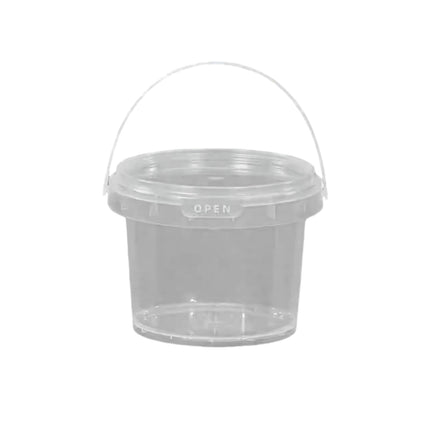 20pcs Plastic Round Bucket with Lid Transparent Portable Storage Gift Container - Round 1000ml