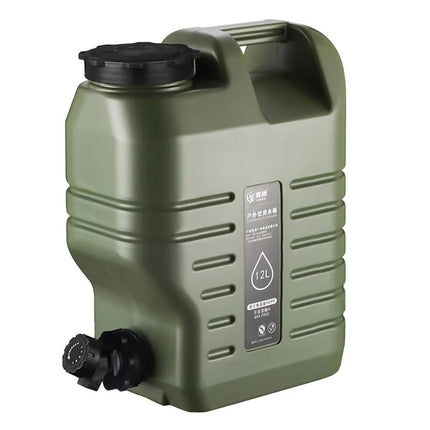 Outdoor Camping Water Storage Bucket with Faucet Portable Square Drinking Tank - 18L