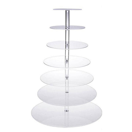 Acrylic Cupcake Tower 3 4 5 6 7 Tier Clear Cake Stand for Wedding Party - 4 Tiers