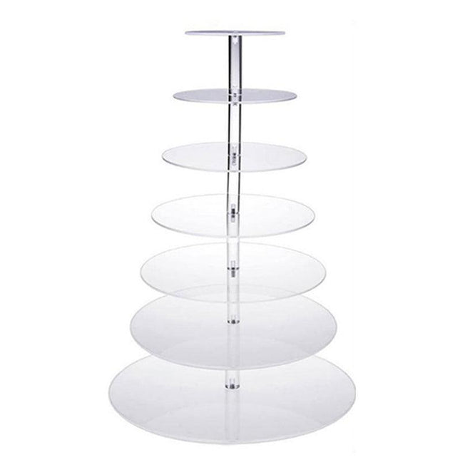 Acrylic Cupcake Tower 3 4 5 6 7 Tier Clear Cake Stand for Wedding Party - 5 Tiers
