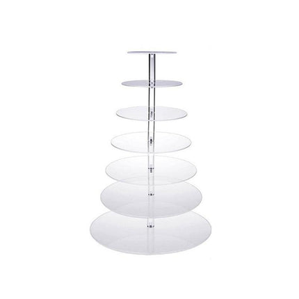 Acrylic Cupcake Tower 3 4 5 6 7 Tier Clear Cake Stand for Wedding Party - 5 Tiers