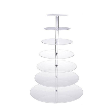 Acrylic Cupcake Tower 3 4 5 6 7 Tier Clear Cake Stand for Wedding Party - 5 Tiers
