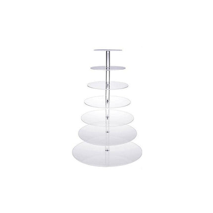 Acrylic Cupcake Tower 3 4 5 6 7 Tier Clear Cake Stand for Wedding Party - 6 Tiers