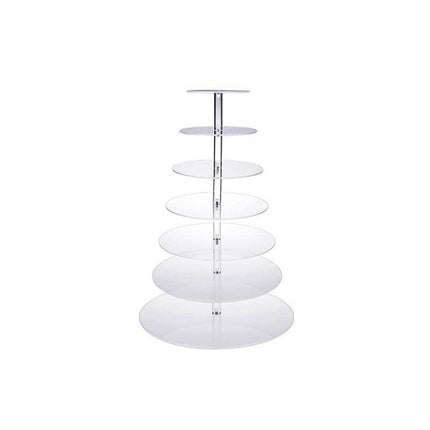 Acrylic Cupcake Tower 3 4 5 6 7 Tier Clear Cake Stand for Wedding Party - 6 Tiers