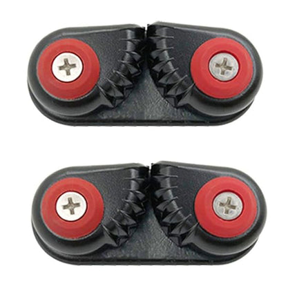 Rope Clamp Set 2PCS Aluminum Alloy Black Clip Plate Sailboat Kayak Canoe Outdoor