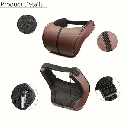Car Headrest Neck Pillow for Comfortable Travel Support Memory Foam Car Pillow - Red