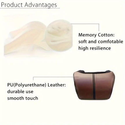 Car Headrest Neck Pillow for Comfortable Travel Support Memory Foam Car Pillow - Red