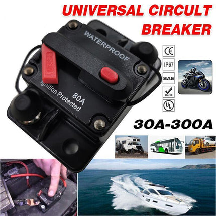 Waterproof Car Circuit Breaker Fuse Reset 30-300A AMP 12V-48V DC Car Boat IP67 - 60A