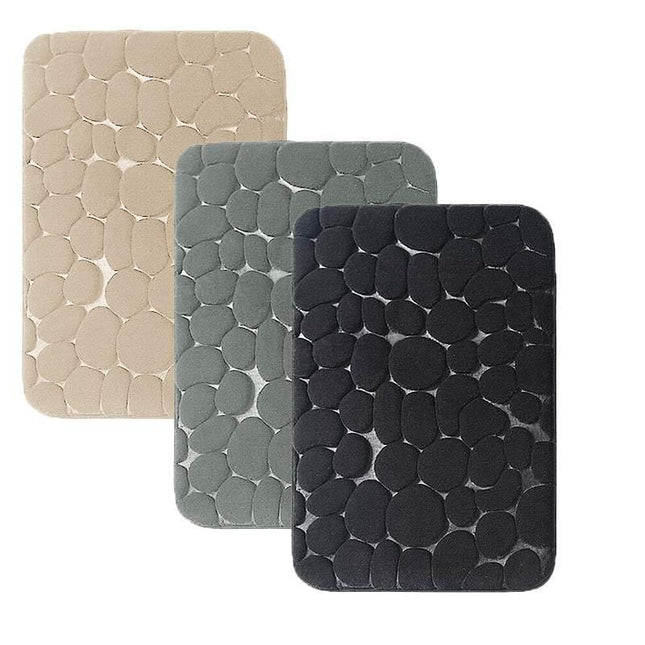 40x60cm Non-Slip Memory Foam Bath Mat Super Absorbent Floor Rug for Bathroom Use - Khaki