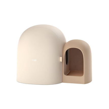 Fully Enclosed Cat Litter Box Large Small Deodorant Anti-Splash Sand Tray Toilet - White