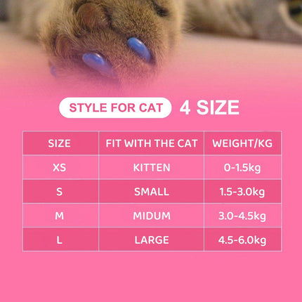 100PCS Anti Scratch Paw Covers for Cats and Kittens Nail Protector Soft Paw - Shiny-M