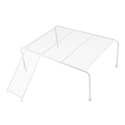 Metal Iron Chicken Feeding Ladder Grid Shelving Landscaping Platform Supplies - White-L