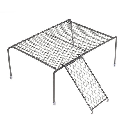 Metal Iron Chicken Feeding Ladder Grid Shelving Landscaping Platform Supplies - White-L
