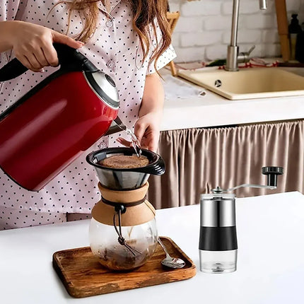 Small Manual Coffee Grinder Beans Nuts Adjustable Conical Ceramic Burr Grinder