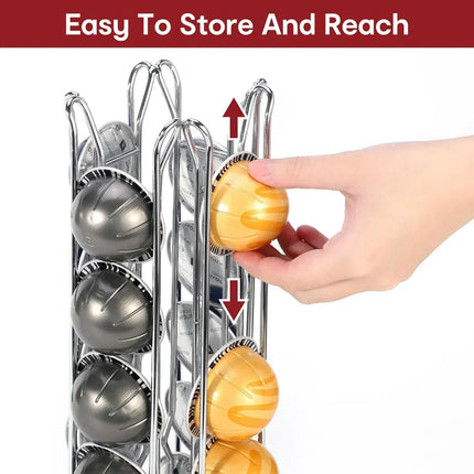 24 Coffee Capsule Holder Rack Storage Stand Pod Display Organizer Shelf Kitchen