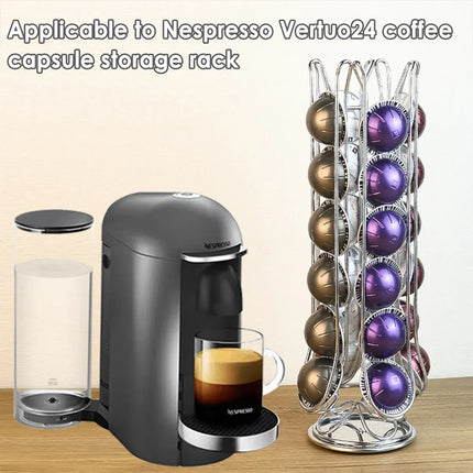 24 Coffee Capsule Holder Rack Storage Stand Pod Display Organizer Shelf Kitchen