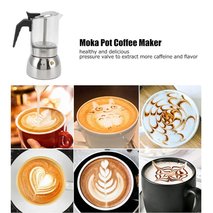 Stainless Steel Coffee Pot Heat-Resistant Glass Portable Home Pour Over