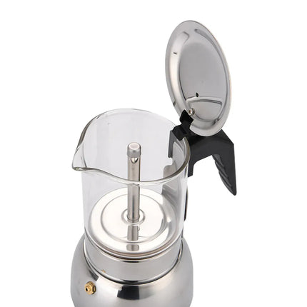 Stainless Steel Coffee Pot Heat-Resistant Glass Portable Home Pour Over