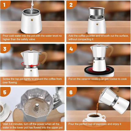 Portable Coffee Maker Wood Grain Handle Outdoor Manual Espresso Machine Camping - Beige-300ml