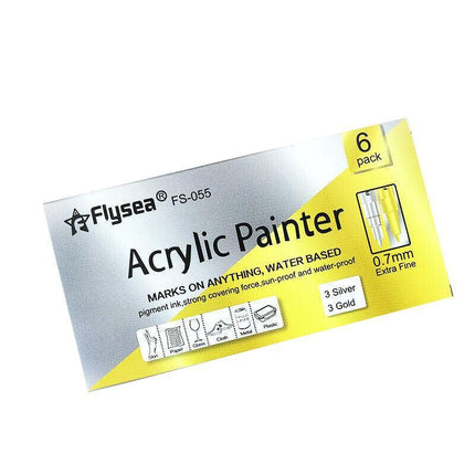 Flysea 12-80 Colours Acrylic Paint Pens Painting Stone Ceramic Glass Markers 0.7 - 35-Colour Set (15 Medium+ 20 Fine Tip)
