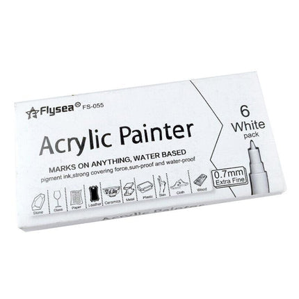 Flysea 12-80 Colours Acrylic Paint Pens Painting Stone Ceramic Glass Markers 0.7 - 35-Colour Set (15 Medium+ 20 Fine Tip)