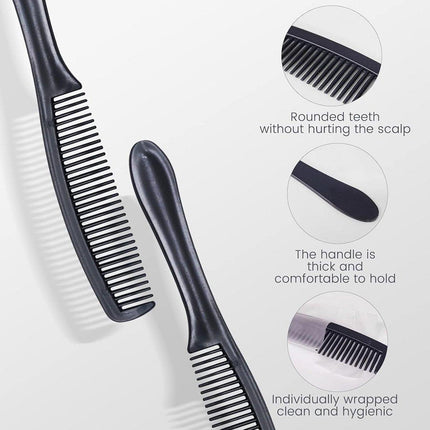 50PCS Individually Wrapped Combs for Hotel Guesthouse and Restaurant Bathroom - Black