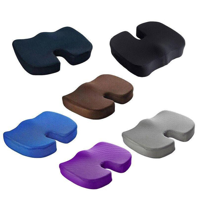 Orthopaedic Memory Foam Seat Cushion Support Back Pain Chair Pillow Car - Blue