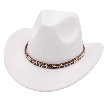 Western Cowboy Hat American  Jazz Hat for Men Women Upside Down Top Hat - Red