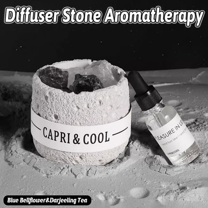 Crystal Stone Oil Diffuser Passive Aromatherapy Set White Natural Bedroom Decor - Blue Bellflower