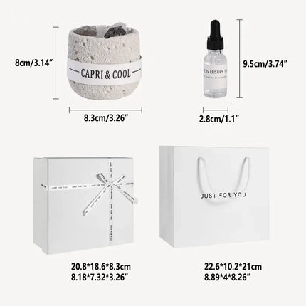Crystal Stone Oil Diffuser Passive Aromatherapy Set White Natural Bedroom Decor - Blue Bellflower