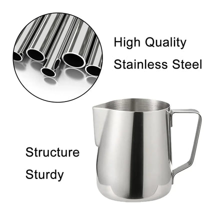 Stainless Steel Latte Art Cup 350ml 600ml Milk Frothing Pitcher Coffee Barista - 350ml