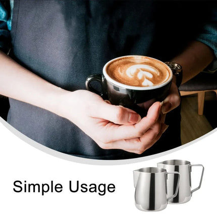 Stainless Steel Latte Art Cup 350ml 600ml Milk Frothing Pitcher Coffee Barista - 600ml