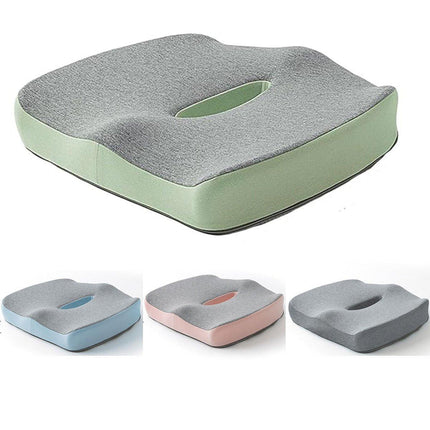 Memory Foam Seat Cushion for Office and Travel Support with Ergonomic Design - Grey
