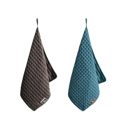 5PCS Waffle Cleaning Cloth Coffee Machine Bar Towel Dish Rag Absorbent - Blue