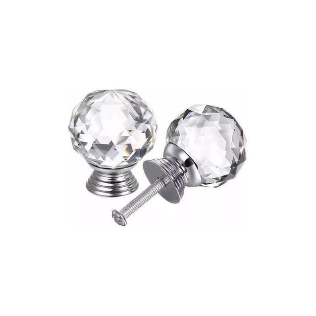 Crystal Glass Cabinet Knobs Drawer Pull Handles Cupboard Door Knob with Screws 10Pcs - 40mm