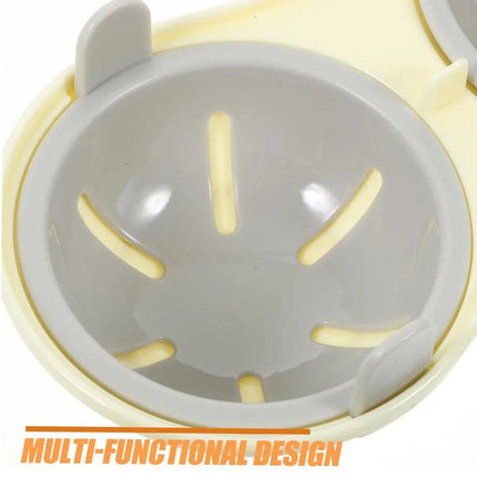 Microwave Egg Steamer With Lid Kitchen Egg Cooker Poacher Steam Box Container - White