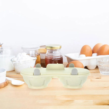 Microwave Egg Steamer With Lid Kitchen Egg Cooker Poacher Steam Box Container - White