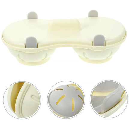 Microwave Egg Steamer With Lid Kitchen Egg Cooker Poacher Steam Box Container - White