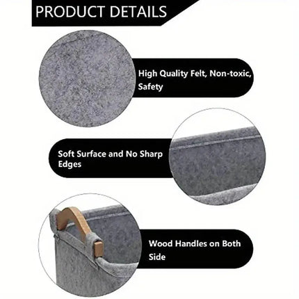 Large Felt Storage Basket for Dog Toys Dirty Clothes Sundries Home Organizer