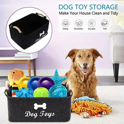 Large Felt Storage Basket for Dog Toys Dirty Clothes Sundries Home Organizer