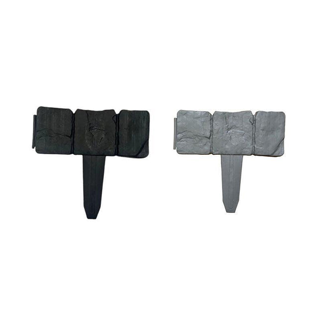20pcs Garden Fence Edging Plastic Lawn Border for Outdoor Yard Flower Bed - Grey