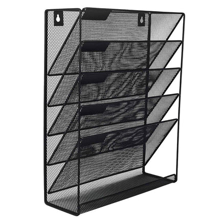 5 Tier Iron File Organiser Desktop File Management Shelf for Office Storage Desk
