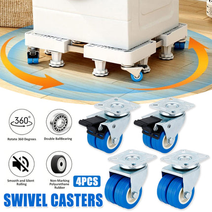 4pcs Casters Movable Wheels Heavy Duty Swivel Locking Caster Wheel For Furniture