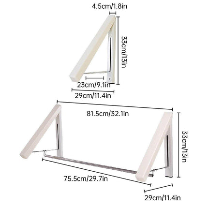 Mini Wall Hanging Retractable Clothes Drying Rack Space Saving Laundry Hanger - D