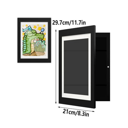 Art Display Frames Set Wooden Artwork Holder 2PCS Drawing Storage