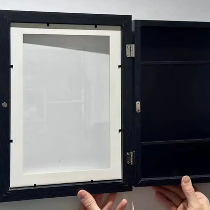 Art Display Frames Set Wooden Artwork Holder 2PCS Drawing Storage