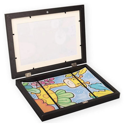 Art Display Frames Set Wooden Artwork Holder 2PCS Drawing Storage